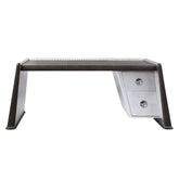 Brancaster Distress Chocolate Top Grain Leather & Aluminum Desk Model 92855 By ACME Furniture
